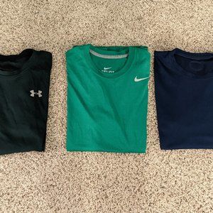 (3) T-Shirts from Under Armour and Nike